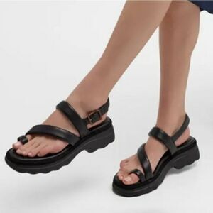 BRAND NEW VINCE WOMEN'S SANTA CRUZ LEATHER ANKLE STRAP PLATFORM SANDALS